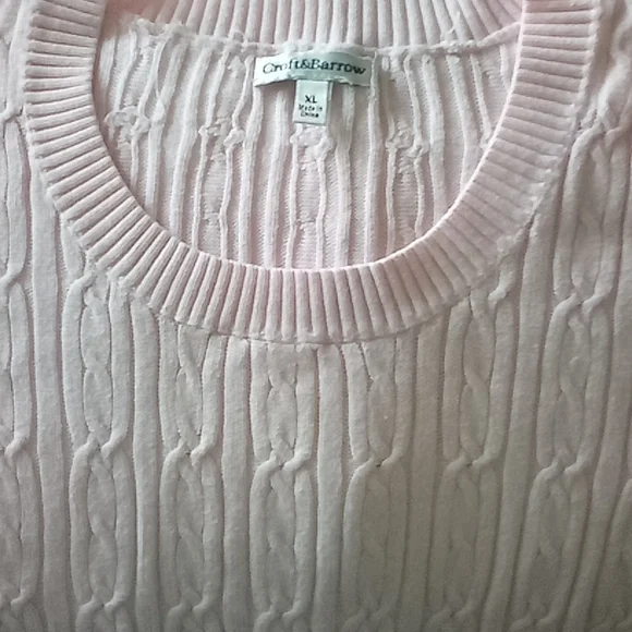 Croft & Barrow pastel pink cable knit sweater vest size XL - Picture 2 of 5